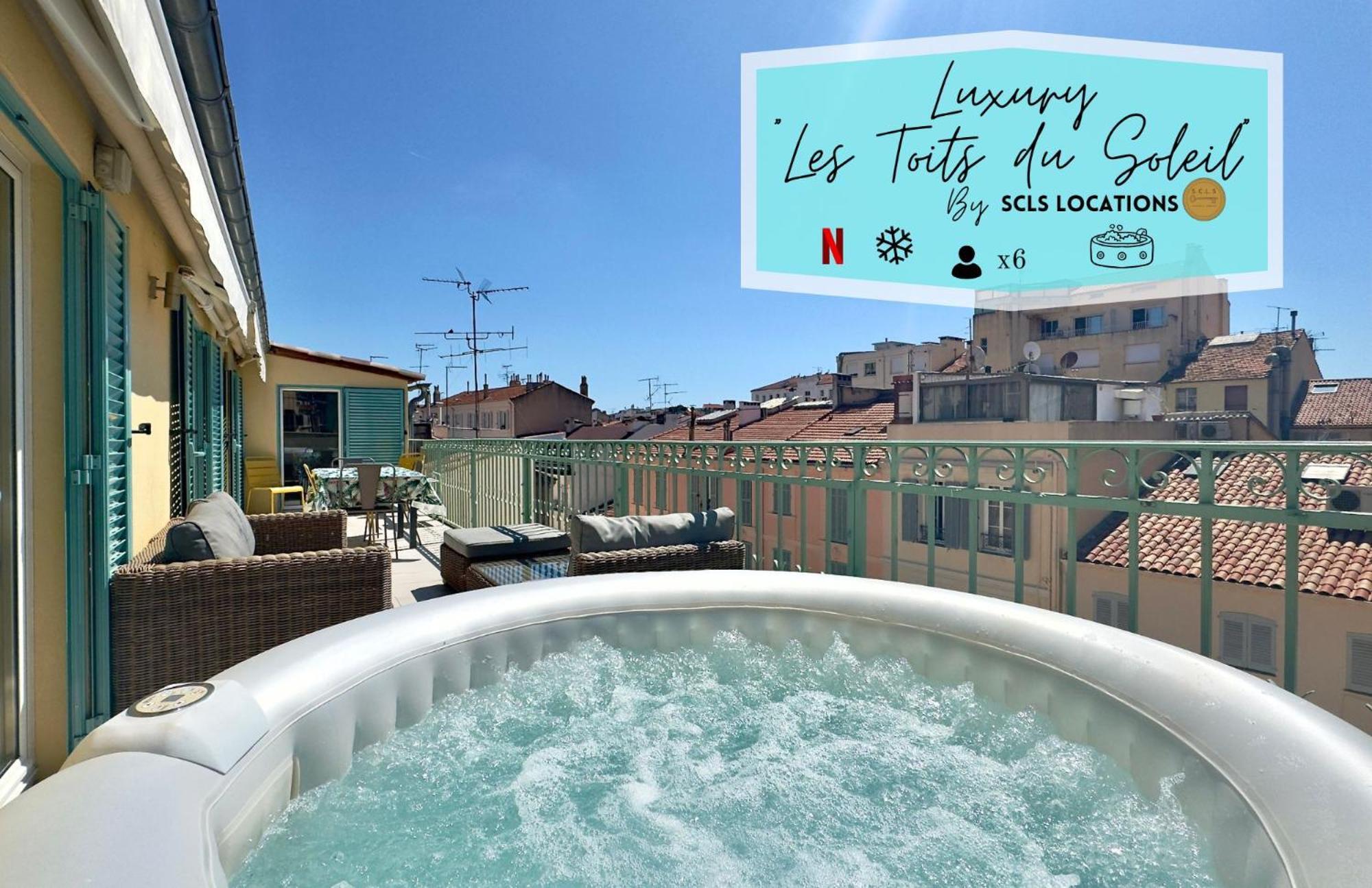 Luxury "Les Toits Du Soleil" - Magnifique Appartement Avec Terrasses Et Jacuzzi - Centre De Cannes - By Scls Locations Exterior photo